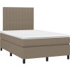 Box spring postel s matrací a LED 120 x 200 cm textil [3135021] (Barva Světle šedá)