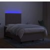 Box spring postel s matrací a LED 120 x 200 cm textil [3135021] (Barva Světle šedá)