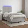 Box spring postel s matrací a LED 120 x 200 cm textil [3135021] (Barva Světle šedá)