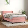 Box spring postel s matrací 90x200 cm samet [3130881] (Barva Tmavě moddrá)
