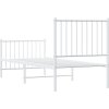 Kovový rám postele s hlavovým a nožním čelem 80 x 200 cm [350940] (Barva Bílá)