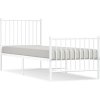 Kovový rám postele s hlavovým a nožním čelem 80 x 200 cm [350940] (Barva Bílá)