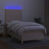 Box spring postel s matrací a LED 90x200 cm textil [3135566] (Barva Tmavě šedá)
