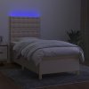 Box spring postel s matrací a LED 90x190 cm textil [3135719] (Barva Černá)