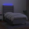 Box spring postel s matrací a LED 90x190 cm textil [3138517] (Barva Světle šedá)