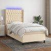 Box spring postel s matrací a LED 90x190 cm textil [3138517] (Barva Světle šedá)