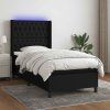 Box spring postel s matrací a LED 90x190 cm textil [3138517] (Barva Světle šedá)