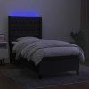 Box spring postel s matrací a LED 90x190 cm textil [3138517] (Barva Světle šedá)