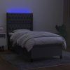 Box spring postel s matrací a LED 90x190 cm textil [3138517] (Barva Světle šedá)