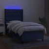 Box spring postel s matrací a LED 90x190 cm textil [3138517] (Barva Světle šedá)