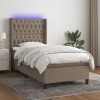 Box spring postel s matrací a LED 90x190 cm textil [3138517] (Barva Světle šedá)