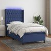 Box spring postel s matrací a LED 90x190 cm textil [3138517] (Barva Světle šedá)