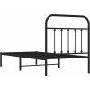 Kovový rám postele s čelem 90 x 190 cm [352570] (Barva Černá)
