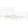 Rám postele s čelem 120 x 200 cm masivní dřevo [3194437] (Barva Bílá)