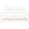 Rám postele s čelem 120 x 200 cm masivní dřevo [3194437] (Barva Bílá)
