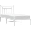 Kovový rám postele s čelem 90 x 190 cm [353578] (Barva Bílá)