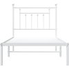 Kovový rám postele s čelem 90 x 190 cm [353578] (Barva Bílá)