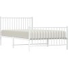 Kovový rám postele s hlavovým a nožním čelem 107 x 203 cm [350945] (Barva Bílá)