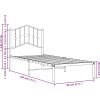Kovový rám postele s čelem 90 x 190 cm [373830] (Barva Bílá)