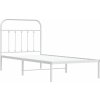 Kovový rám postele s čelem 90 x 200 cm [352620] (Barva Bílá)