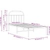 Kovový rám postele s čelem 90 x 200 cm [353628] (Barva Černá)