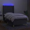 Box spring postel s matrací a LED 80 x 200 cm textil [3138670] (Barva Tmavě šedá)
