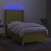 Box spring postel s matrací a LED 90x190 cm textil [3138679] (Barva Černá)