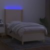 Box spring postel s matrací a LED 90x190 cm textil [3138679] (Barva Černá)
