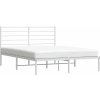 Kovový rám postele s čelem 135 x 190 cm [352367] (Barva Bílá)
