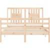 Rám postele s čelem 120 x 200 cm masivní dřevo [3194566] (Barva Přírodní)
