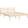 Rám postele s čelem 120 x 200 cm masivní dřevo [3194566] (Barva Přírodní)