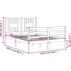 Rám postele s čelem 120 x 200 cm masivní dřevo [3194566] (Barva Přírodní)