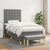 Box spring postel s matrací 80x200 cm textil [3137430] (Barva Tmavě šedá)