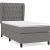 Box spring postel s matrací 90x200 cm textil [3128174] (Barva Tmavě šedá)