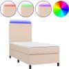 Box spring postel s matrací a LED 80 x 200 cm umělá kůže [3135790] (Barva Bílá)