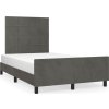 Rám postele bez matrace 120 x 200 cm samet [3125746] (Barva Tmavě šedá)