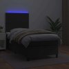 Box spring postel s matrací a LED 90x190 cm umělá kůže [3135859] (Barva Šedá)