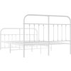 Kovový rám postele s hlavovým a nožním čelem 135 x 190 cm [352644] (Barva Bílá)