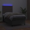 Box spring postel s matrací a LED 90x200 cm umělá kůže [3135863] (Barva Krémová)