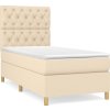 Box spring postel s matrací 80 x 200 cm textil [3142534] (Barva Krémová)