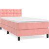Box spring postel s matrací 90x200 cm samet [3141523] (Barva Černá)