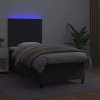 Box spring postel s matrací a LED 90x190 cm umělá kůže [3135799] (Barva Šedá)