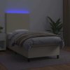 Box spring postel s matrací a LED 90x190 cm umělá kůže [3135799] (Barva Šedá)