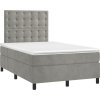 Box spring postel s matrací a LED 120x200 cm samet [3136353] (Barva Světle šedá)