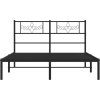 Kovový rám postele s čelem 120 x 200 cm [355265] (Barva Černá)