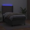 Box spring postel s matrací a LED 90x190 cm umělá kůže [3139296] (Barva Bílá)