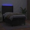 Box spring postel s matrací a LED 90x190 cm umělá kůže [3139296] (Barva Bílá)