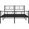 Kovový rám postele s hlavovým a nožním čelem 120 x 200 cm [372195] (Barva Černá)