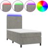 Box spring postel s matrací a LED 80x200 cm samet [3135970] (Barva Tmavě šedá)