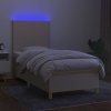 Box spring postel s matrací a LED 90x200 cm textil [3135246] (Barva Tmavě šedá)